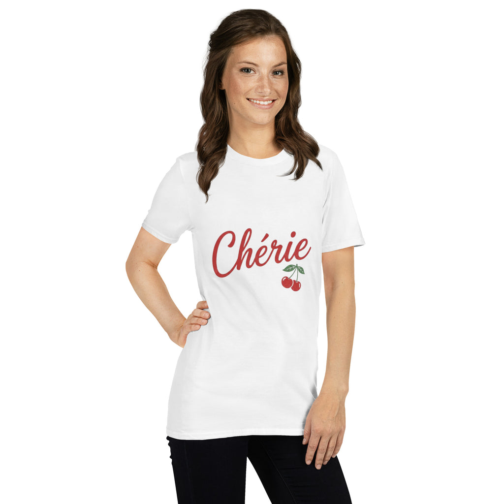 Woman modeling chérie t-shirt