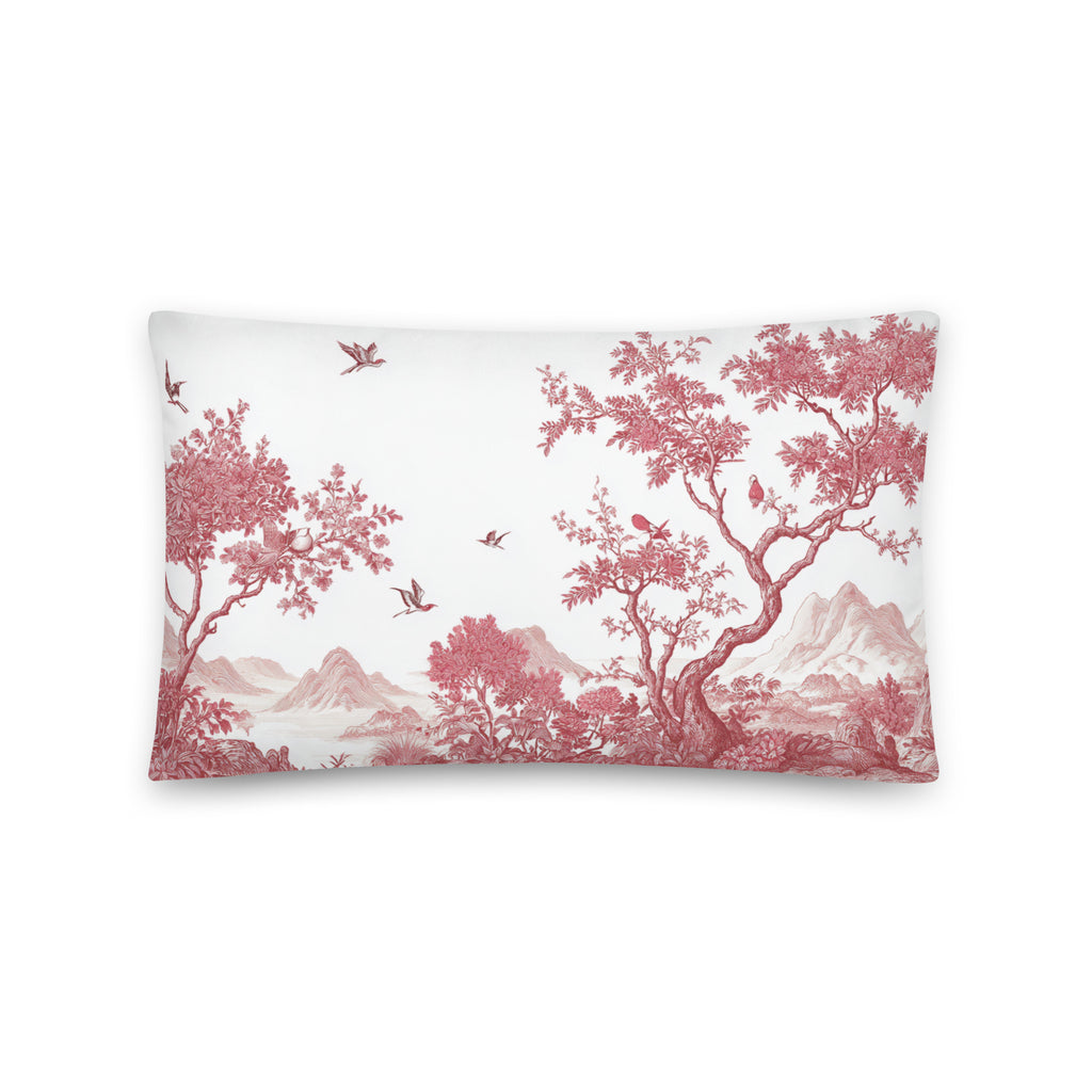 landscape white and pink pillow