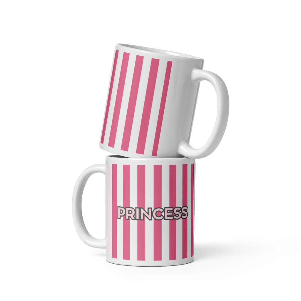 white and pink; princess glossy mug 