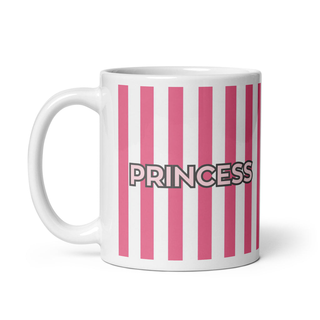white and pink; princess glossy mug 