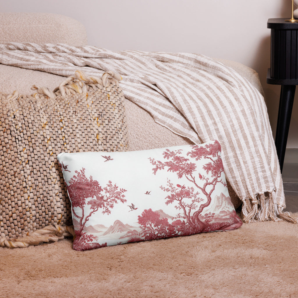 white and pink pillow