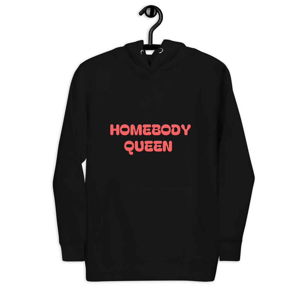 Black and red "homebody queen" hoodie