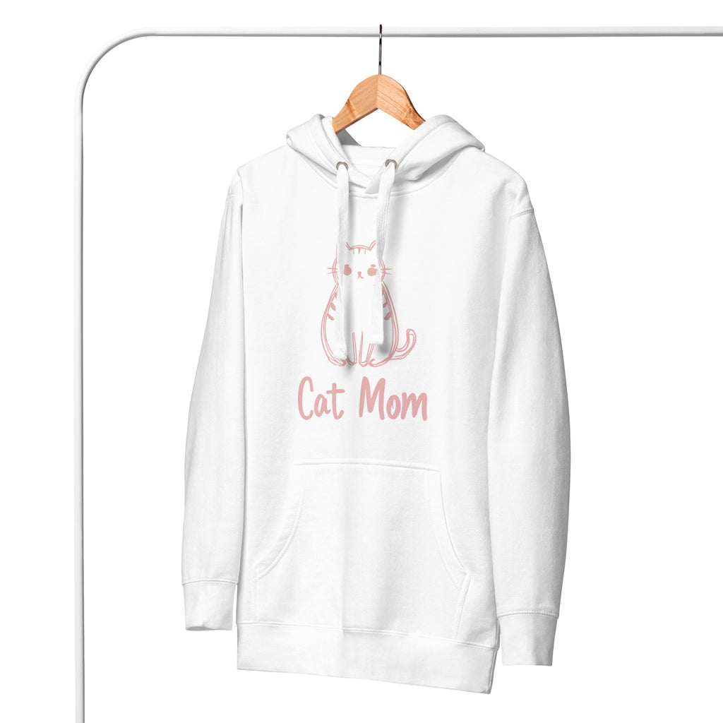 white cat mom hoodie