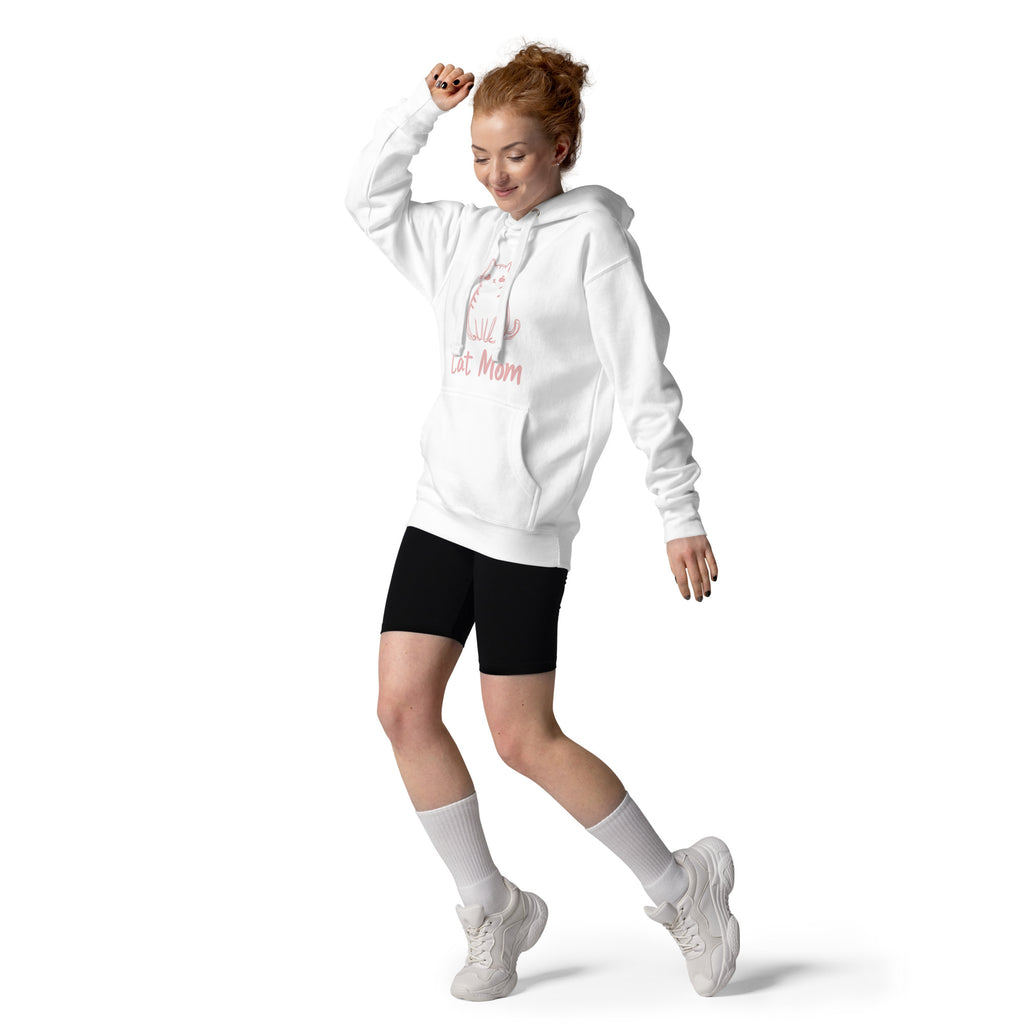 white cat mom hoodie