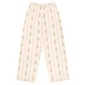 Lounge wear beige and pink bunny wide leg pants