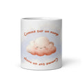 White glossy mug with cute cloud drawings