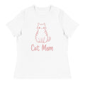 woman White and pink "cat mom" t-shirt
